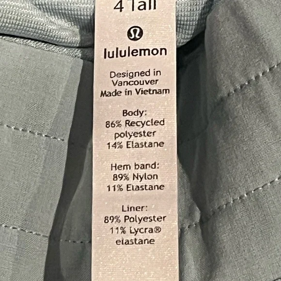 LULULEMON Light Green Lined Shorts sz 4 Tall - Picture 4 of 5